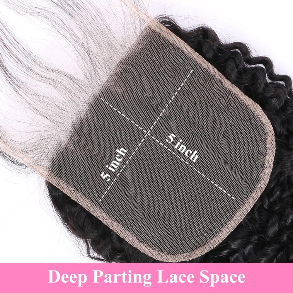 5×5 HD Lace Closure Jerry Curly Ultra-thin Transparent HD Lace Closure 12A Brazi