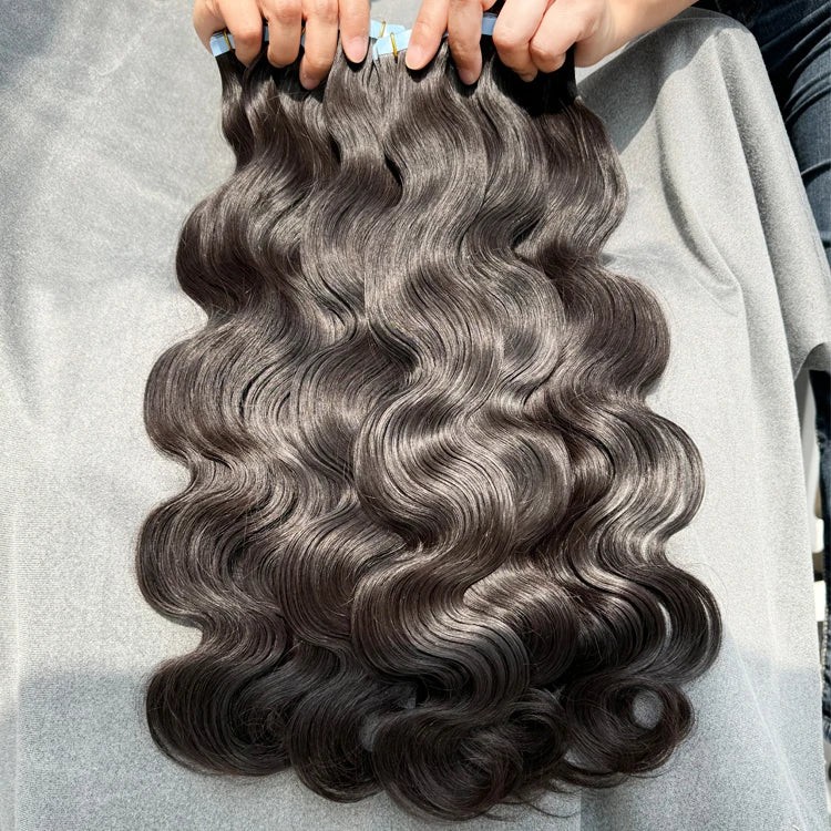 Tape Ins Raw Cambodian Hair Body Wave, Straight, Kinky