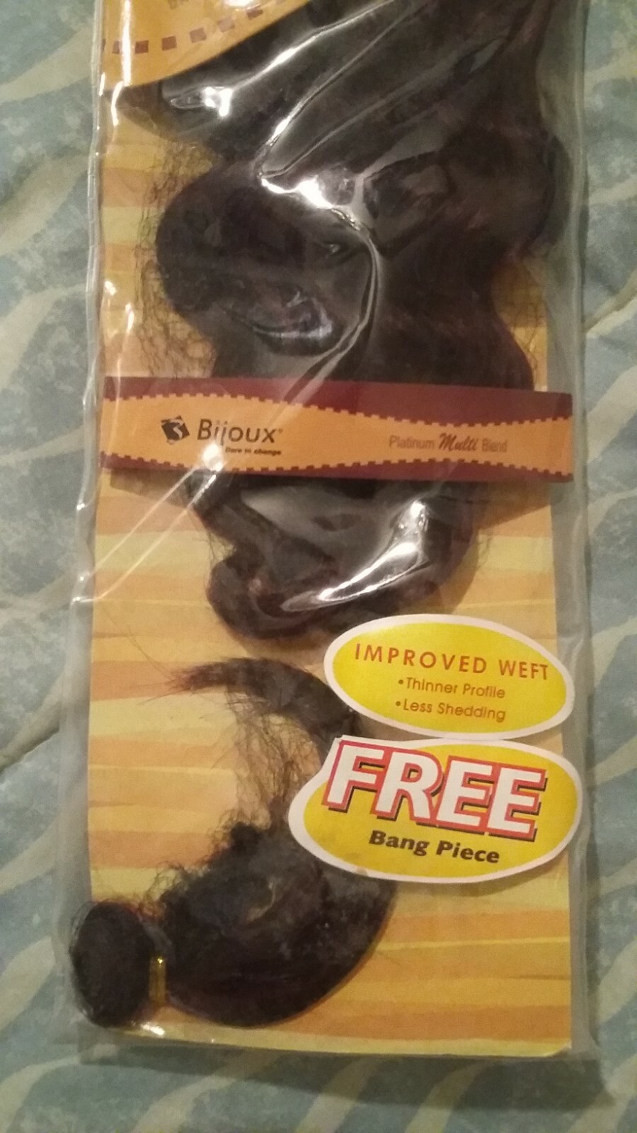 Bijoux Couture Platinum Weft Hair Batik Deep wave 14 in Black Burgundy
