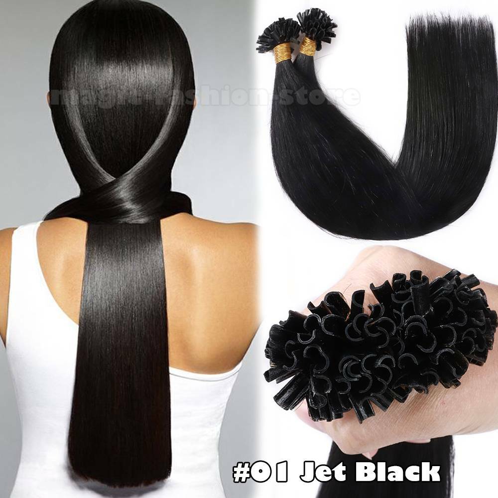 CLEARANCE Human Hair Extensions Pre Bonded U-Tip Nail Keratin Remy Hair Thick 1G