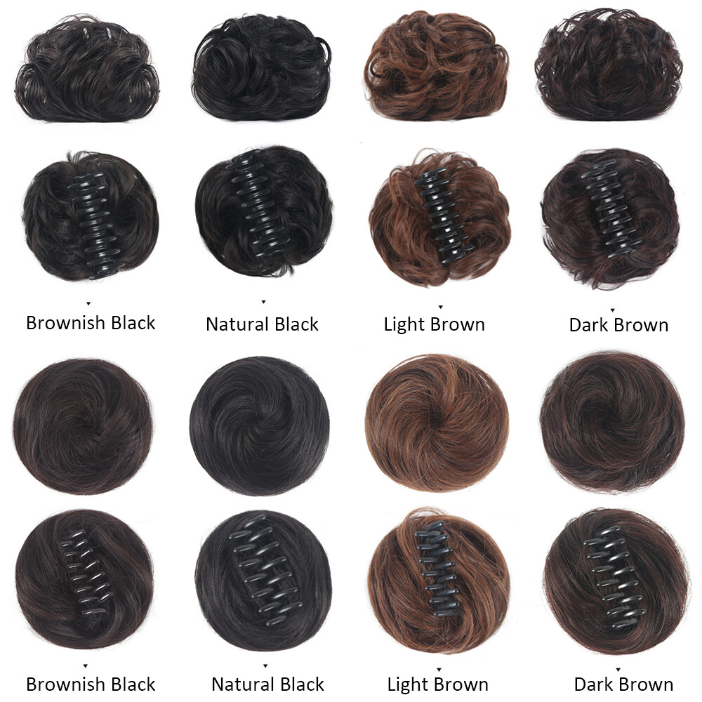 Mini Claw on Hair Bun Chignon Clip In Messy Hair Piece Extensions Donut Hairdo
