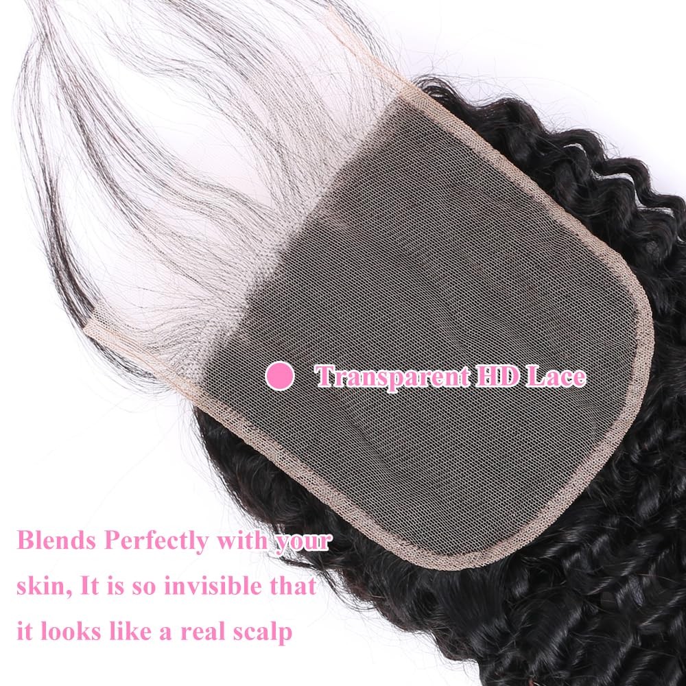 5×5 HD Lace Closure Jerry Curly Ultra-thin Transparent HD Lace Closure 12A Brazi