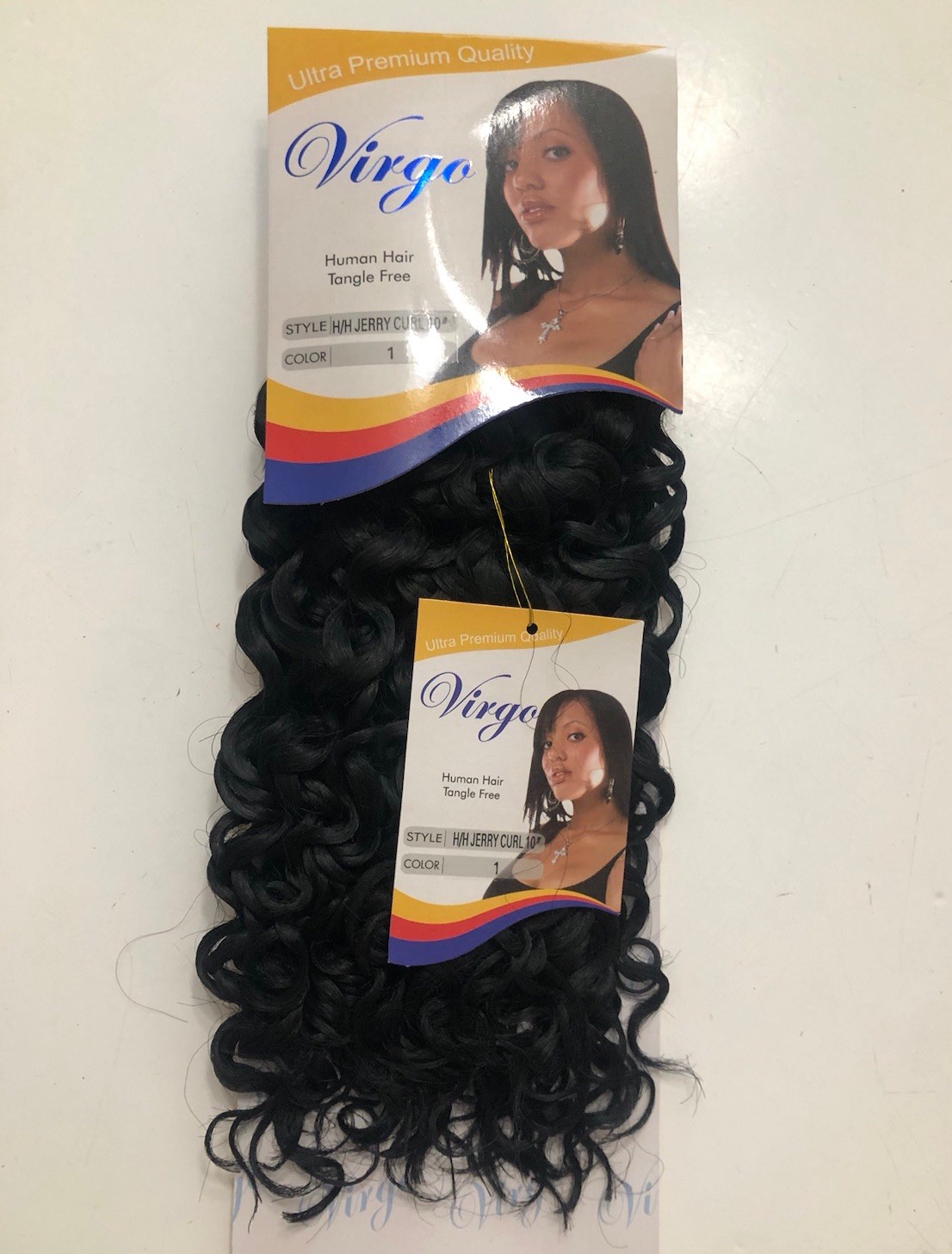 Virgo Human Hair Extensions Jerry Curly 10 Inch Black Dark