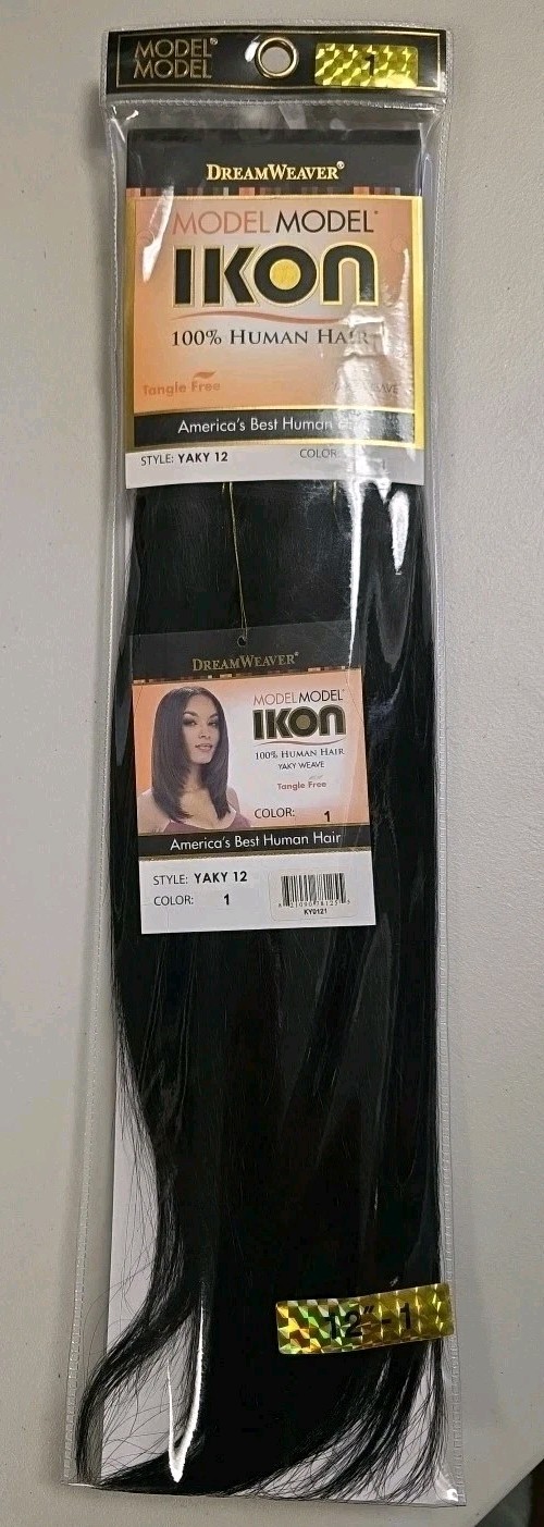 New Dreamweaver Model Model Ikon Yaky 12 100% Human Hair 12″ Color# 1
