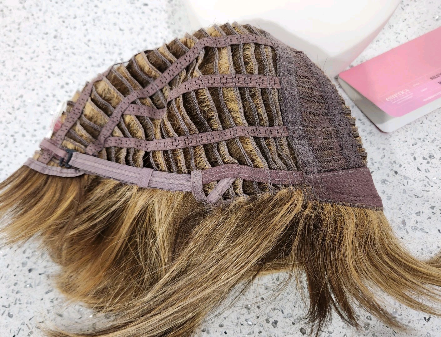 Riley by ESTETICA Designs Bob Wig RH268 Golden Brown w Copper Blonde Highlights