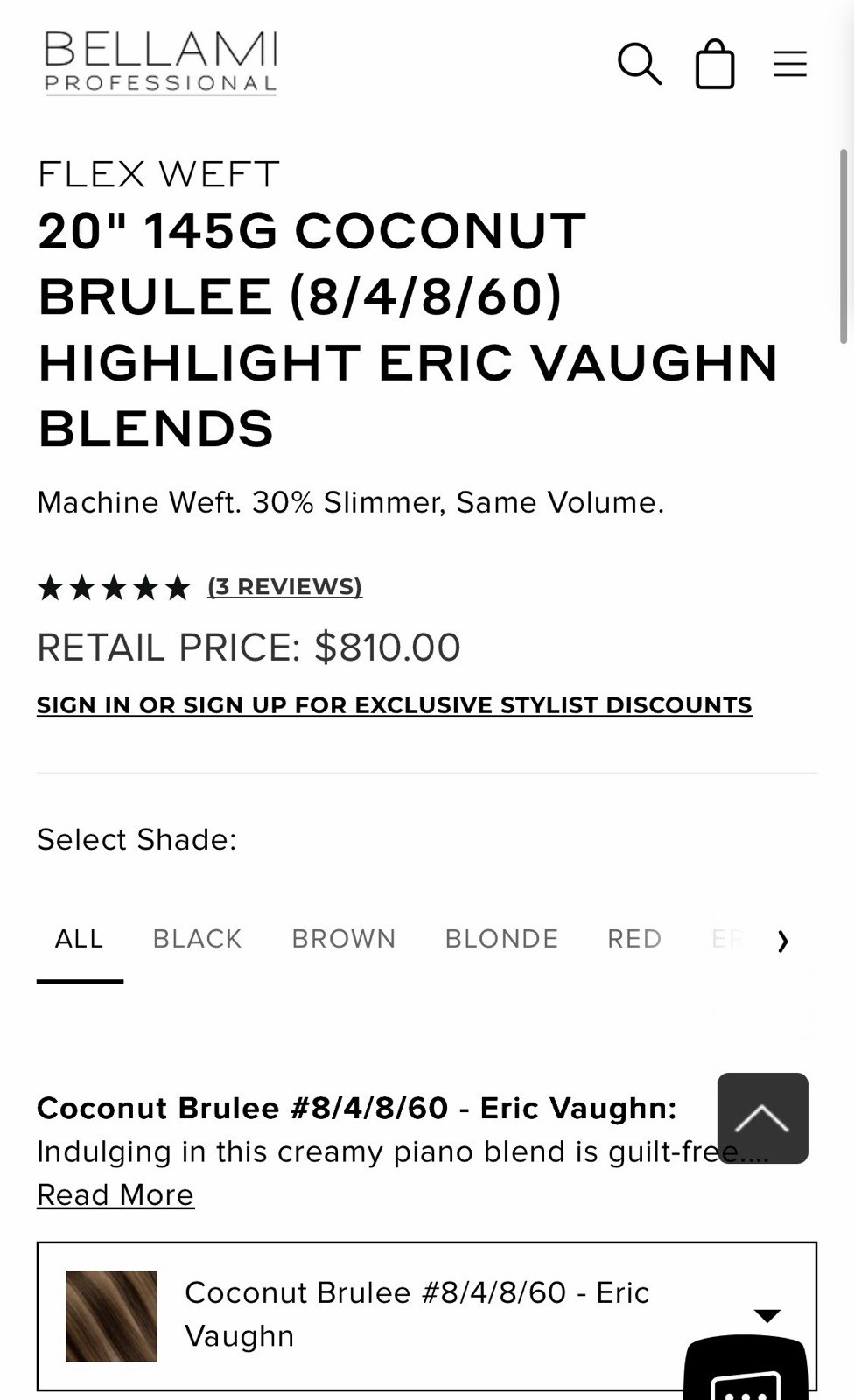 BELLAMI EXTENSIONS FLEX WEFT PIANO SHADE RANGE 20in 145g Color Coconut Brulee