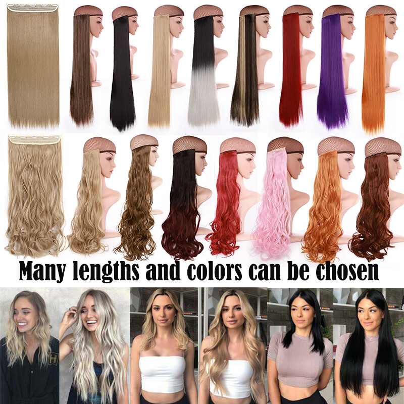 Long Curly Wavy One Piece Clip in Real as Human Hair Extensions Natural THICK US
