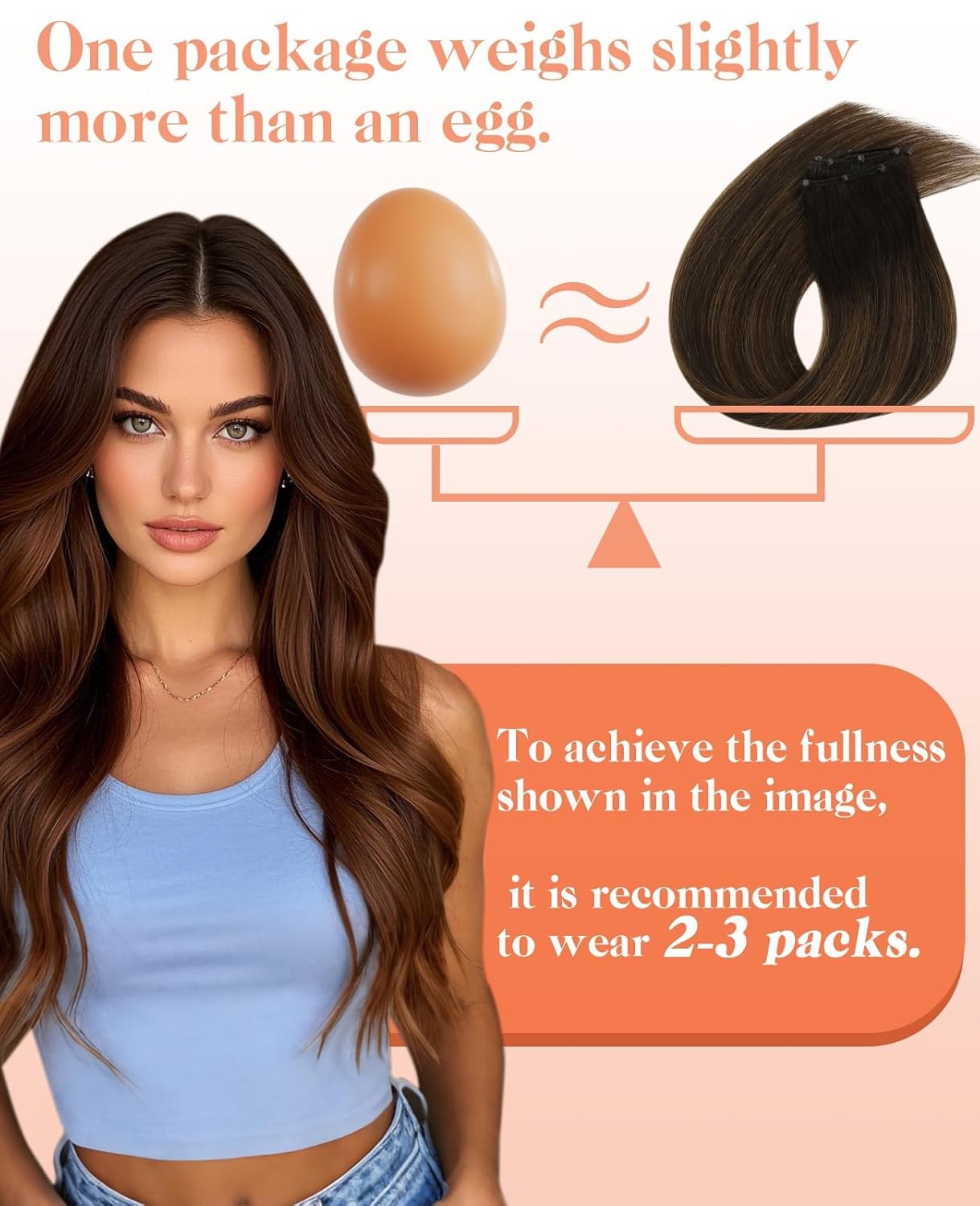 Sunny Hair BEADED 18in Dark-Medium Brown Hair Extensions – MB_2-2-6_18_50G4