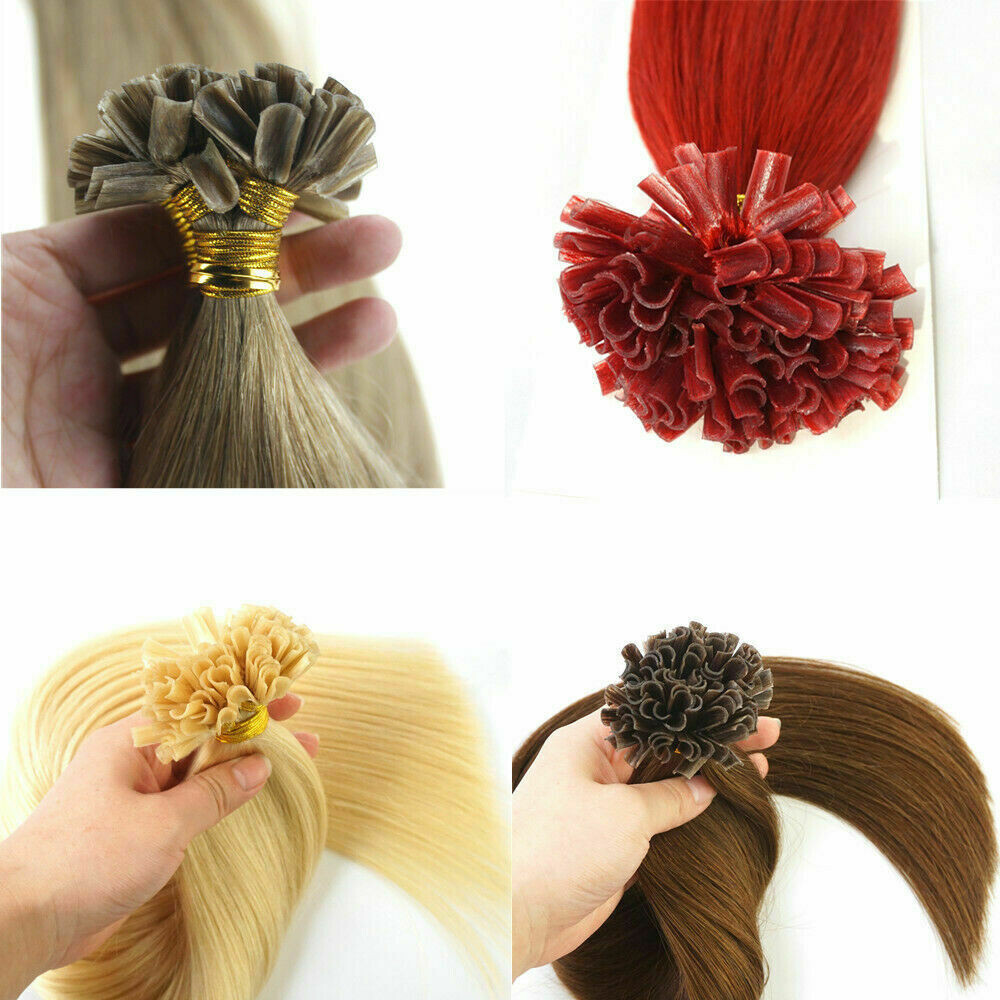 Pre-bonded Keratin U Tip Hair Extensions Real Human Hair Glue Fusion Nail Tip 1g