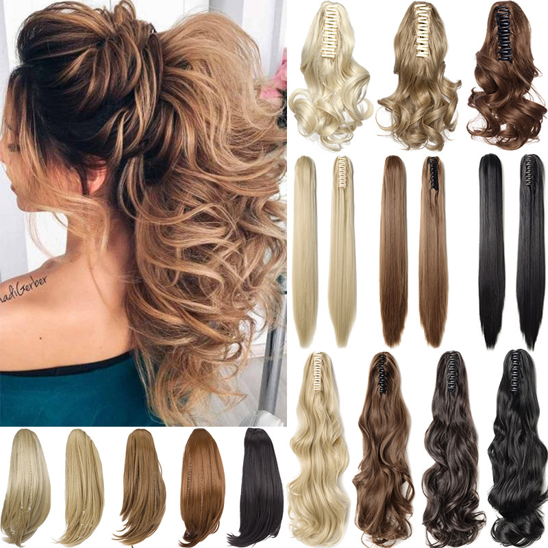 Any Shades Long Curly Hair Claw On Ponytail Clip In Hair Extension Fake Piece US