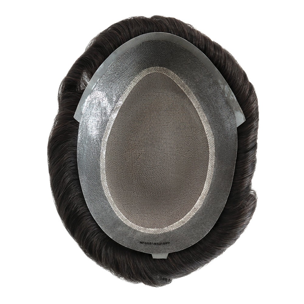 Toupee For Mens Human Hair Durable Mono Skin Replecement System Gent Hairpieces