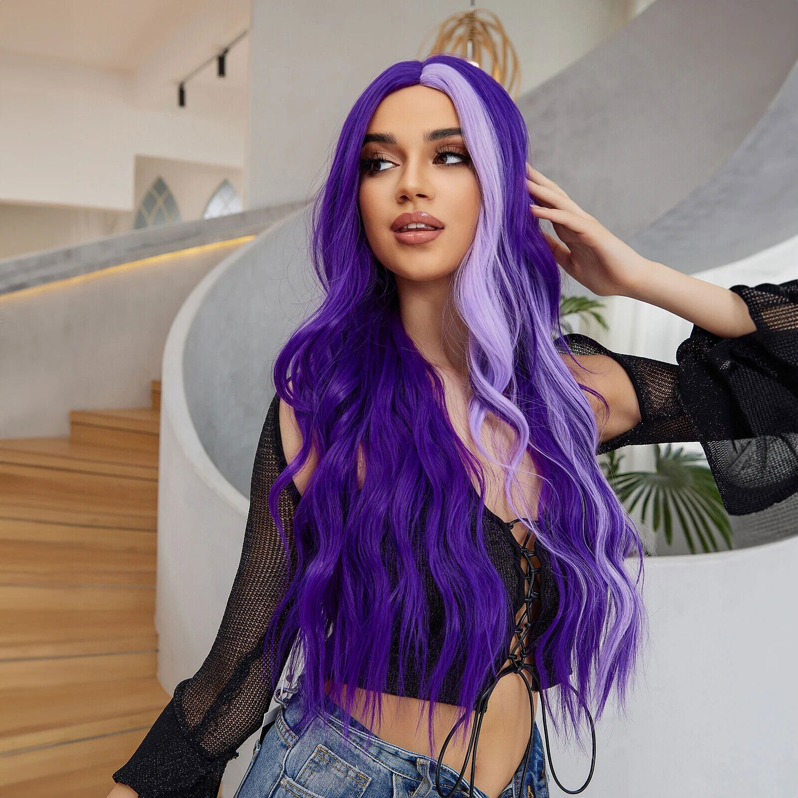 Long Body Wave Synthetic Hair Wigs for Women Fashion Cosplay Party Hair Wig