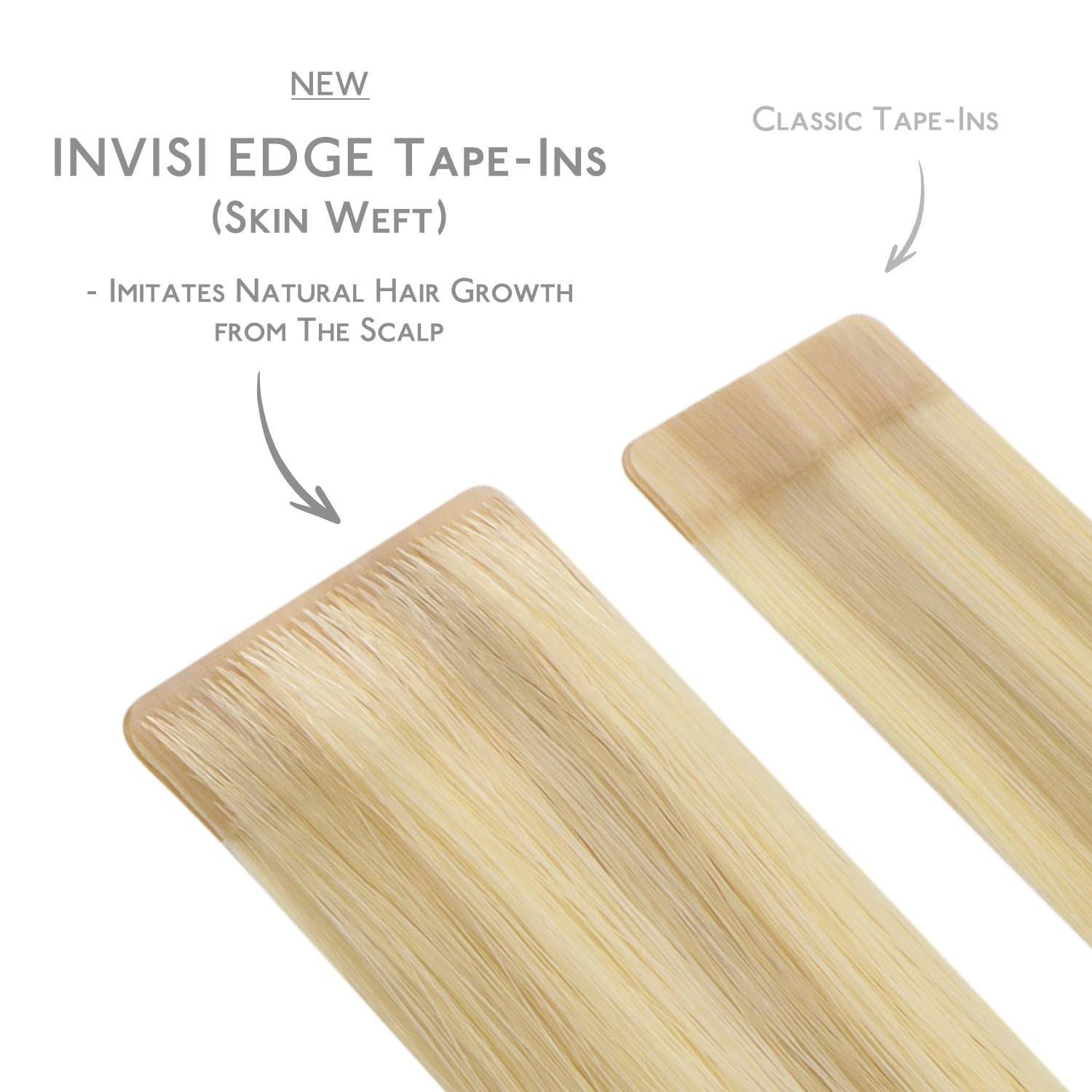 WENNALIFE 10pcs Invisi Edge & 10pcs Classic Tape in Human Hair Extensions #16/22