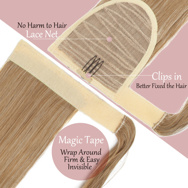 Mega Long Thick Wrap On Ponytail Pony Tailsl As Human Hair Extension Curly Wavy
