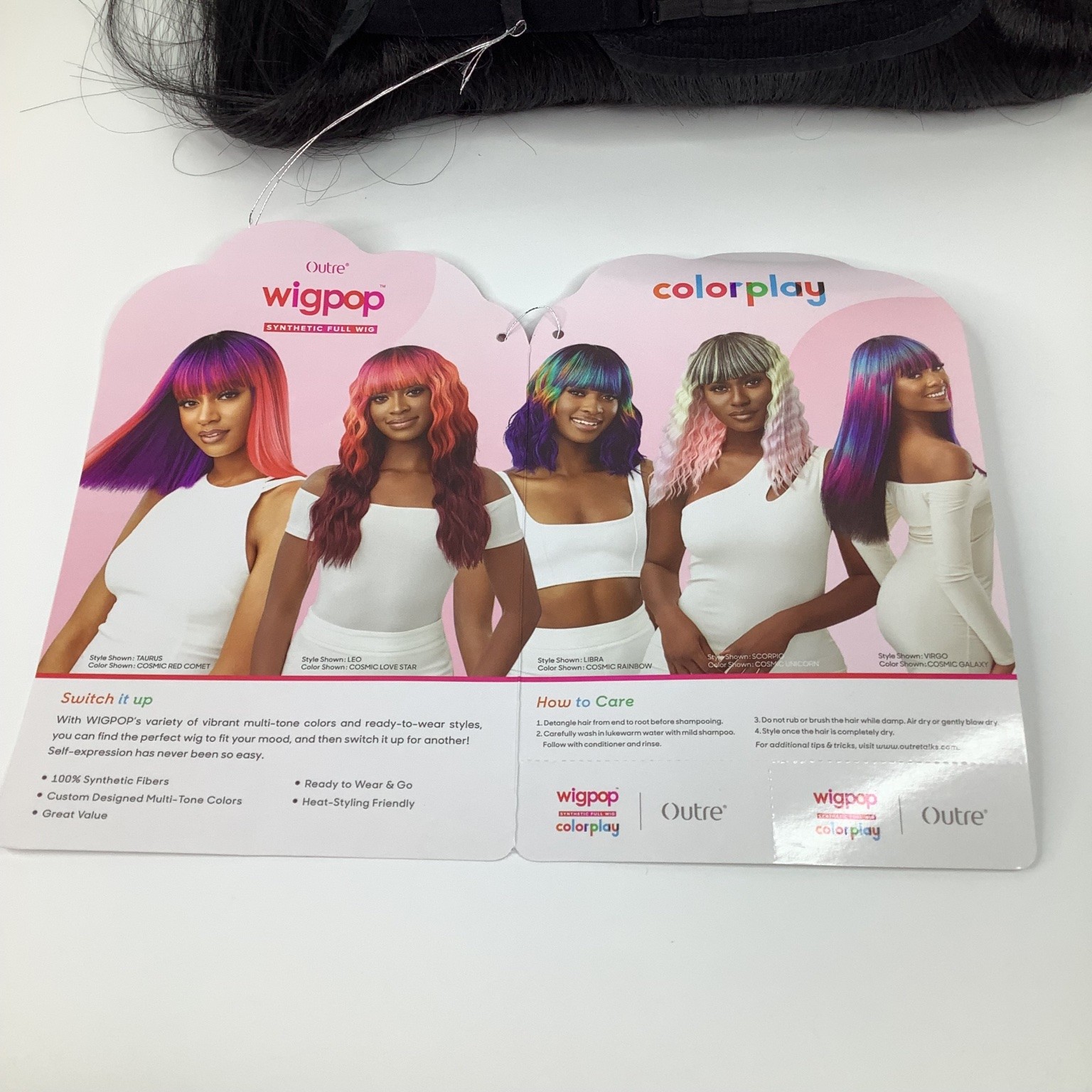 Wigpop Outre Colorplay TAURUS Synthetic Full Wig 1B Off Black Heat-Friendly