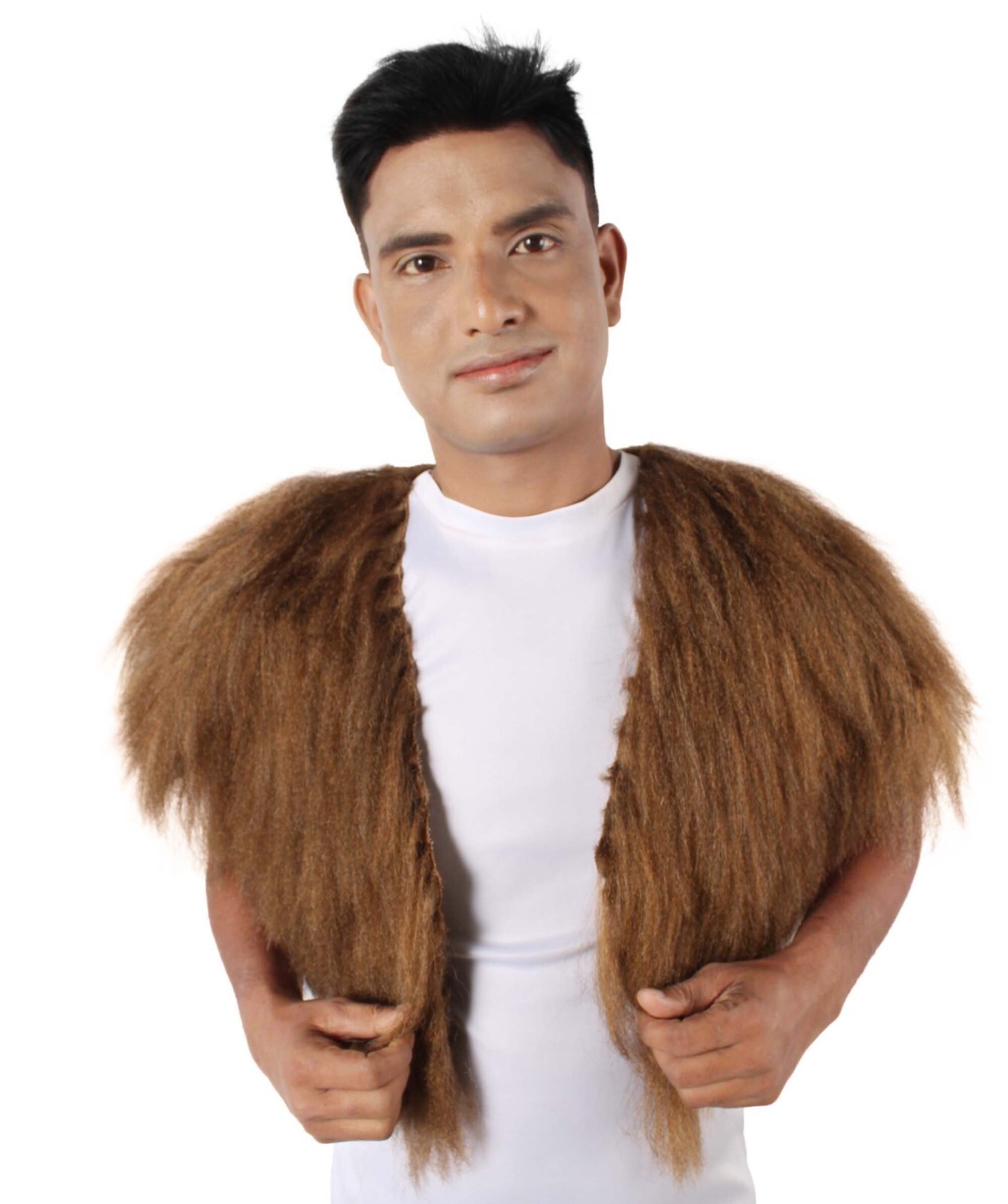 HPO Adult Unisex Vikings Norsemen Dark Brown Fur Faux Mantle, Flame-reta HA-032