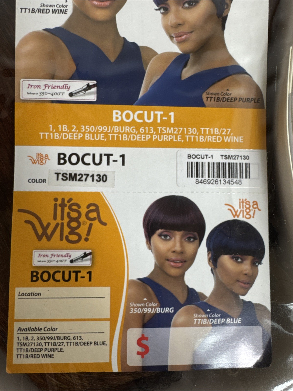 It’s A Wig! STRAIGHT SHORT HAIR WIG STYLE BOCUT-1 COLOR: TSM27130