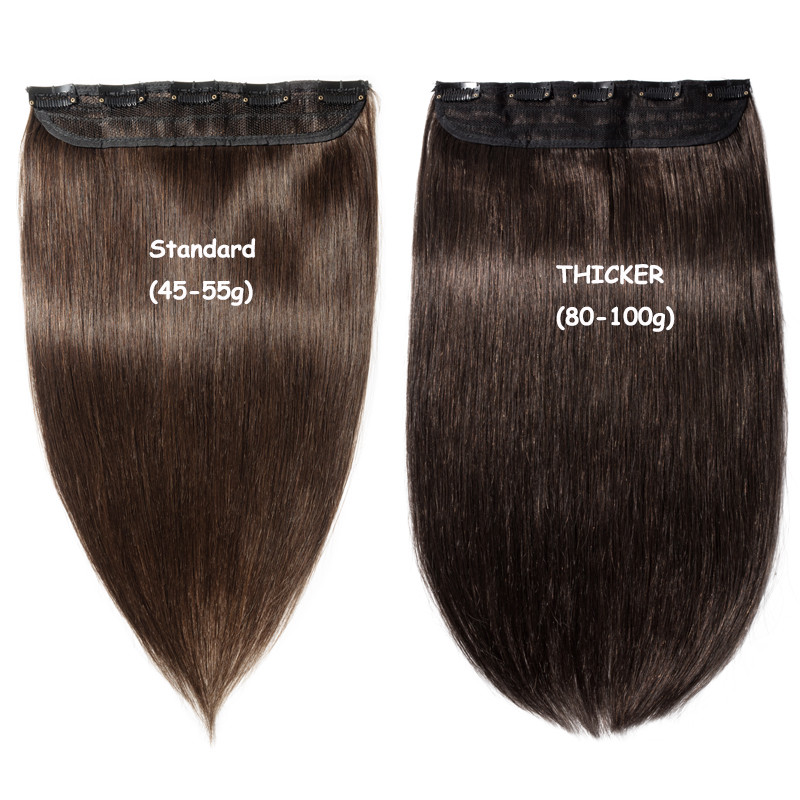 Thick One Piece Clip In 100% Remy Human Hair Extensions 3/4Full Head DIY Weft US