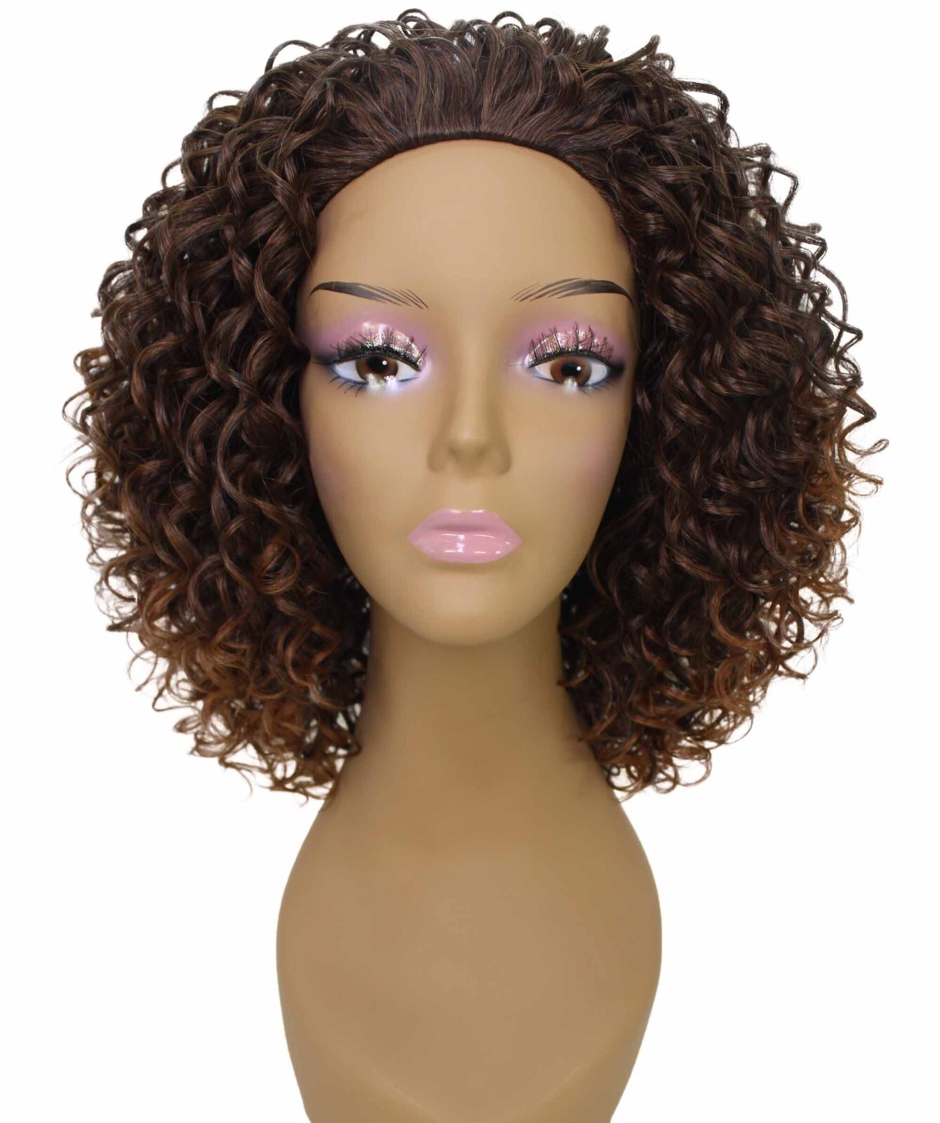 LUXLUXE Vale Curly Layered 13.5 in Long Half Wig No Lace Multiple Color,BH-0007