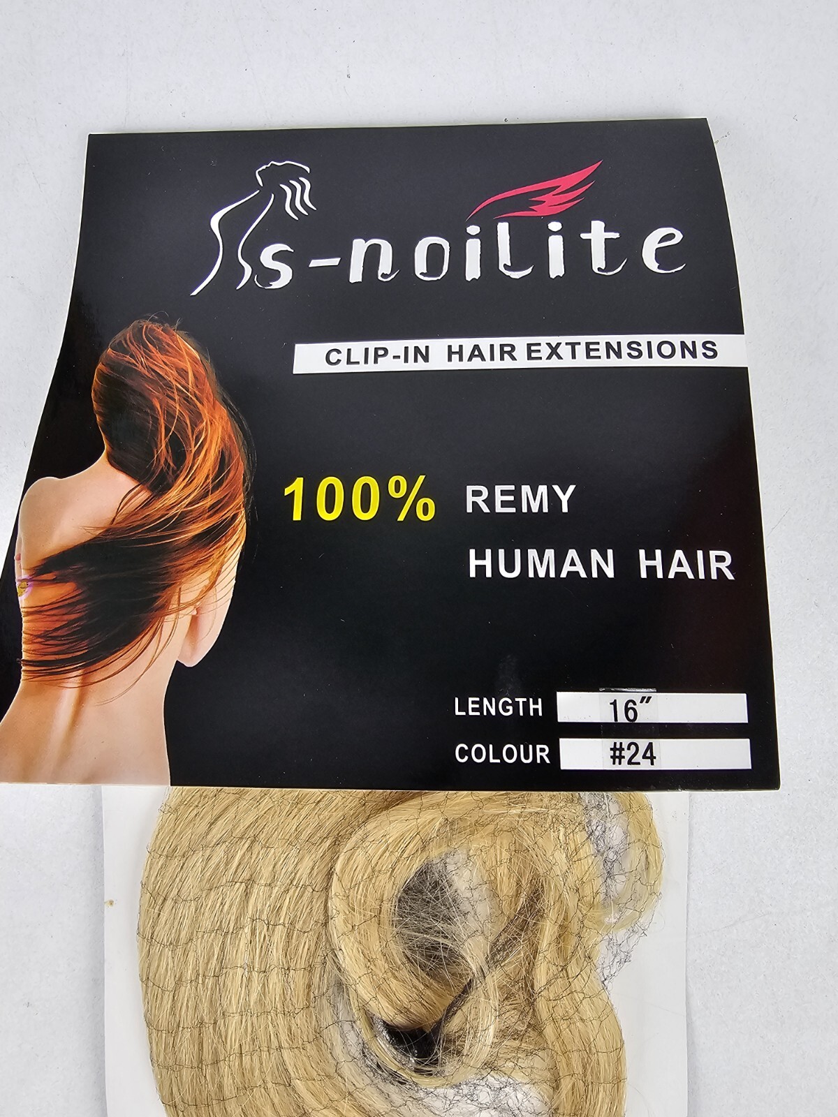 100% Remy Human Hair Extension Clip-in, 16″ #24 Natural Blonde 3/4 Full Head 45g