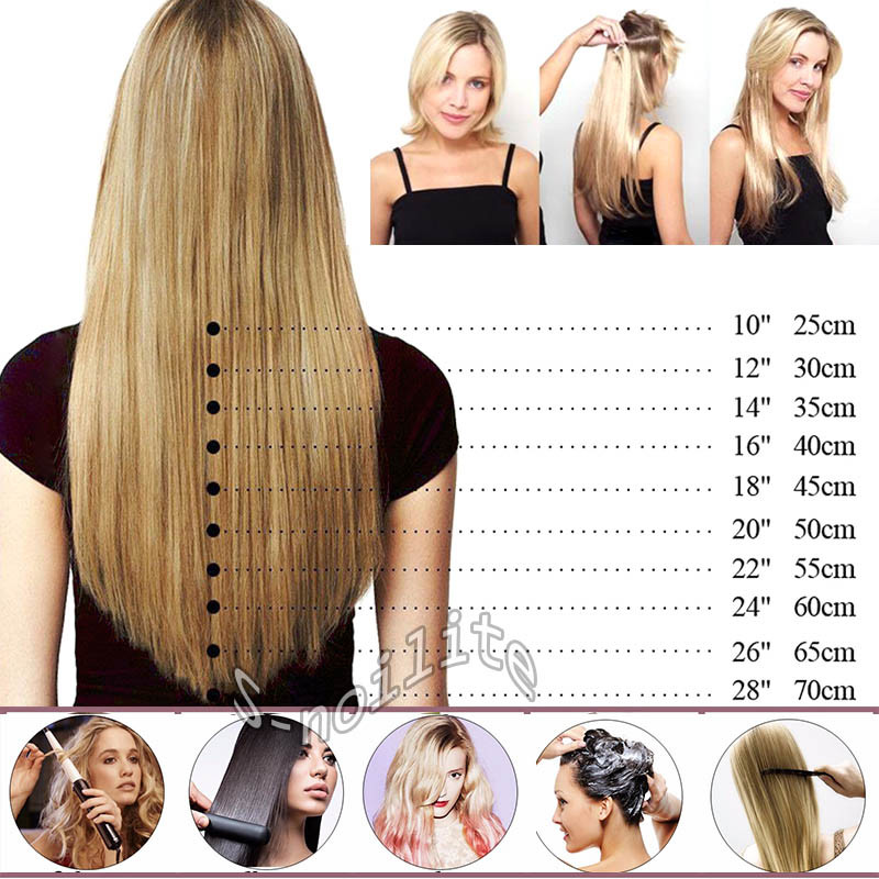 ✿ US Full Head Clip in Remy Human Hair Extensions ✿ 15-26 inch ON SALE MX173