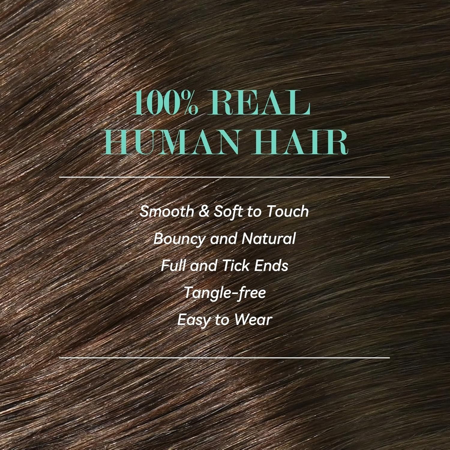 22″ Medium Brown Clip-in Hair Extensions, 115g Real Human Hair, Soft Straight Re