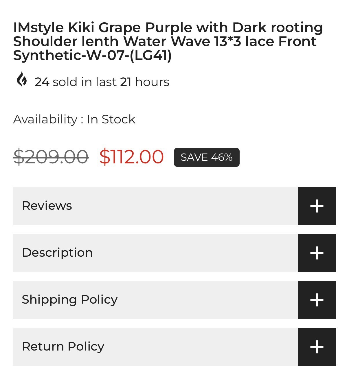 Imstyle Kiki Grape Purple With Dark Rooting Shoulder Length Water Wave Lace