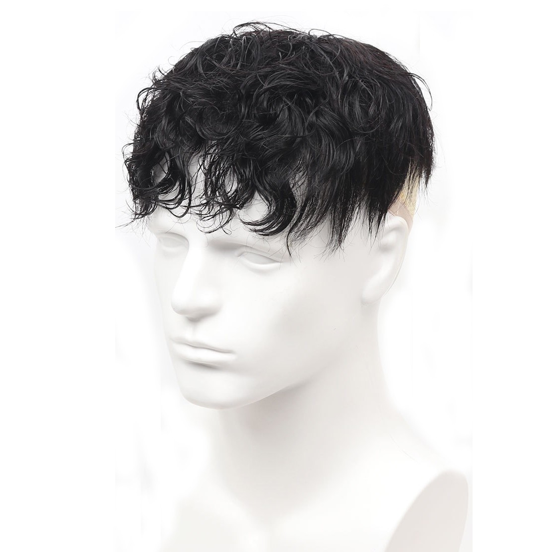 Natural Curly Hair Topper Human Hair Clip in Wiglet Hair Pieces Toupee For Men