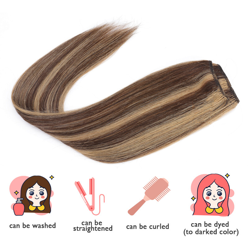 20PCS Brown Tape In 100% Real Human Hair Extensions Long Hair Mix Color 1.5g