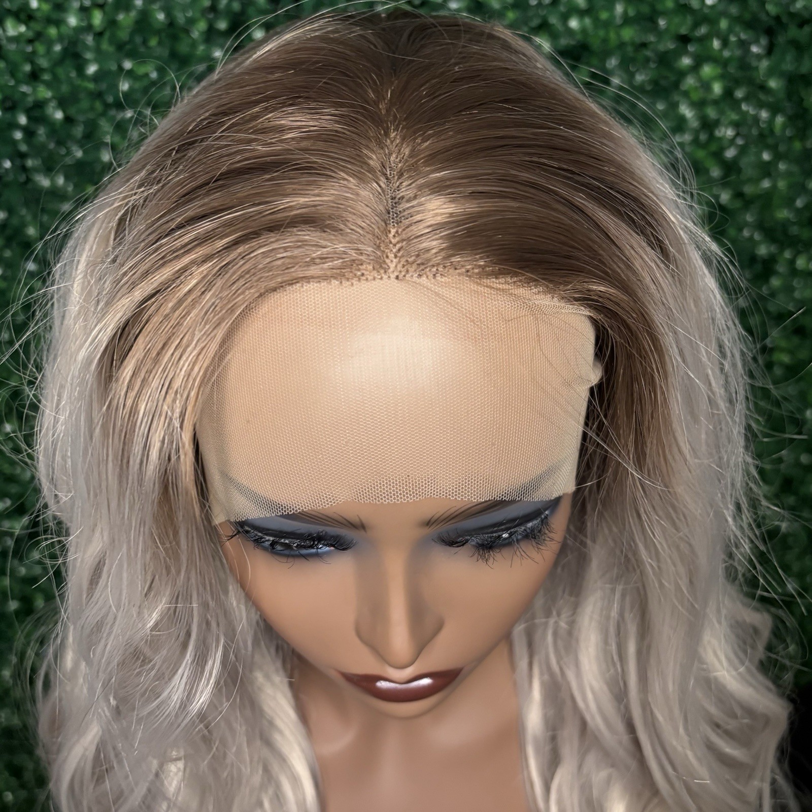 BRAND NEW 28 inch Loose Curly Lace Front Premium Synthetic Wig – Brown/Gray