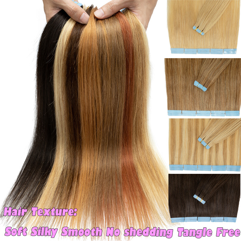 Thick Tape In Remy 100% Real Human Hair Extension Full Head Skin Weft/100g Brown