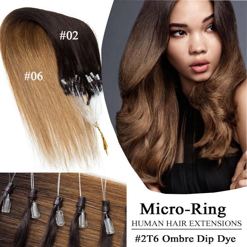 Micro Ring Beads Loop Tip Hair Extensions Double THICK 1g/s Remy Real Human Hair