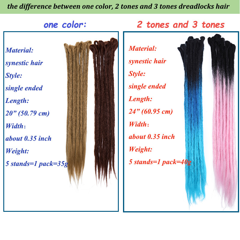 US 20”24” Dreadlocks Hair Extensions 100% Handmade Afro Twist Reggae Hair Unisex
