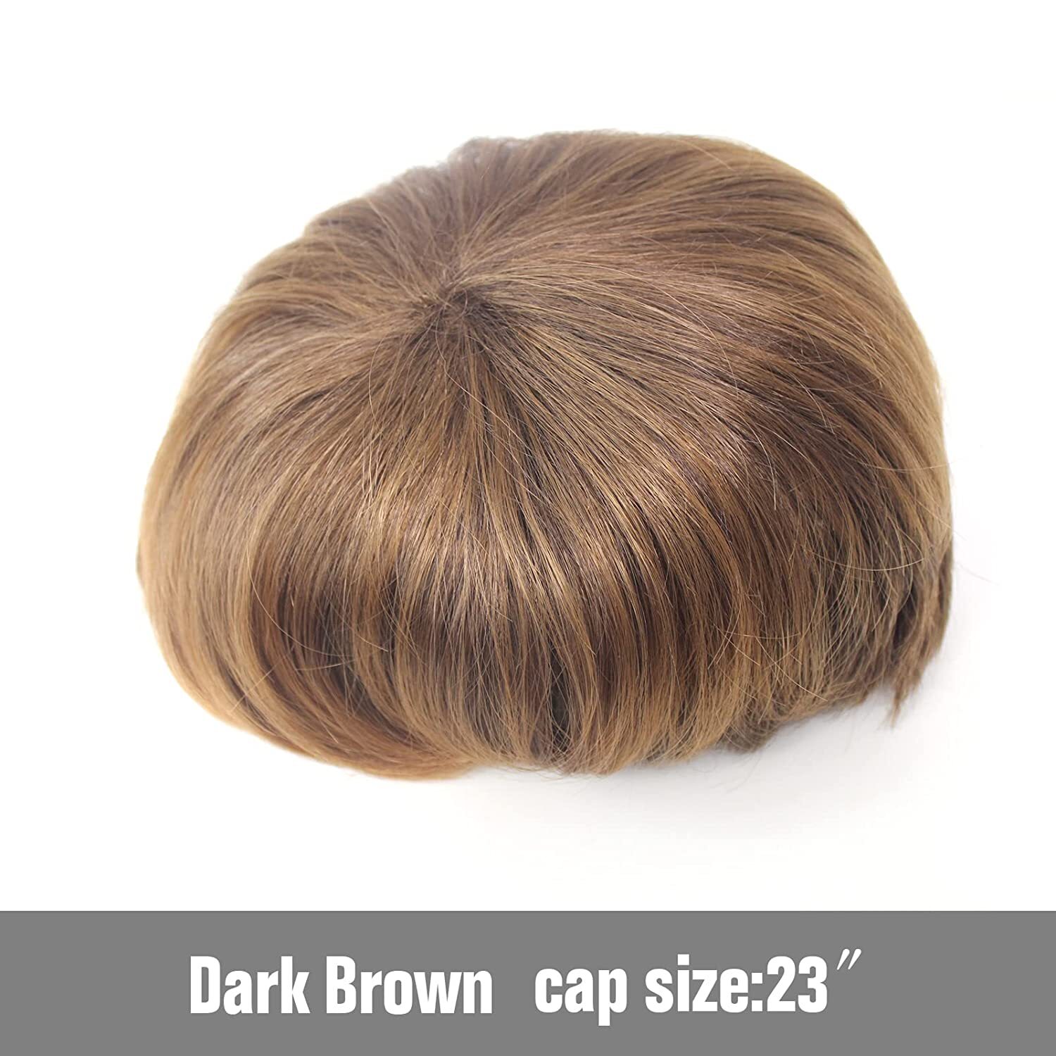 Toupee for Men Short Layered Natural Synthetic Heat Resistant Wig Size 8×10 Inch