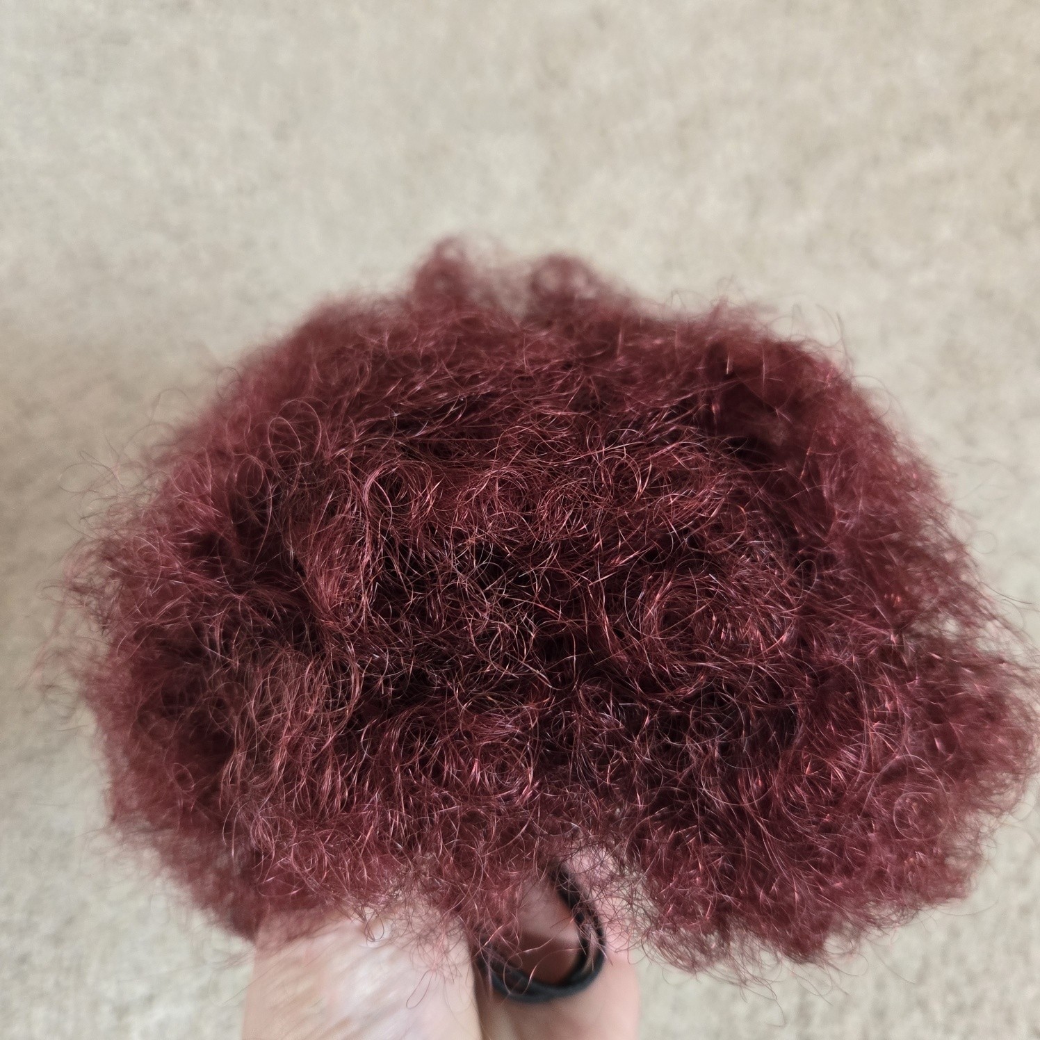 Afro Puff 100% Brazilian Virgin Human Hair 6″ Wine Red for Adult or Child NIB