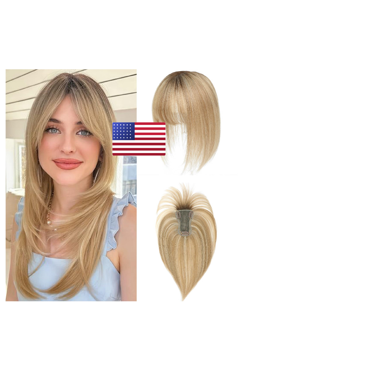 Holfwalf Hair Toppers For Women Real Human Hair 4.5X3Inch Swiss Base Hairpieces