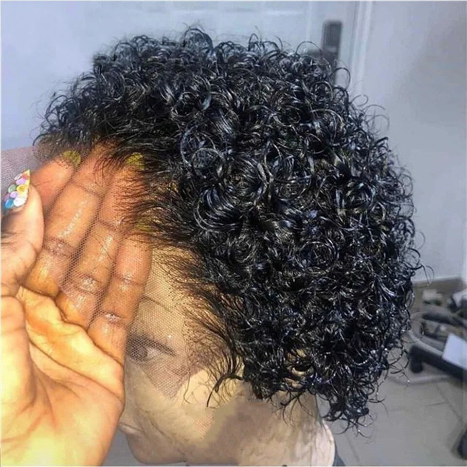 Pixie Cut Wig Human Hair Short Curly Pre Plucked Raw Virgin Hair Wig