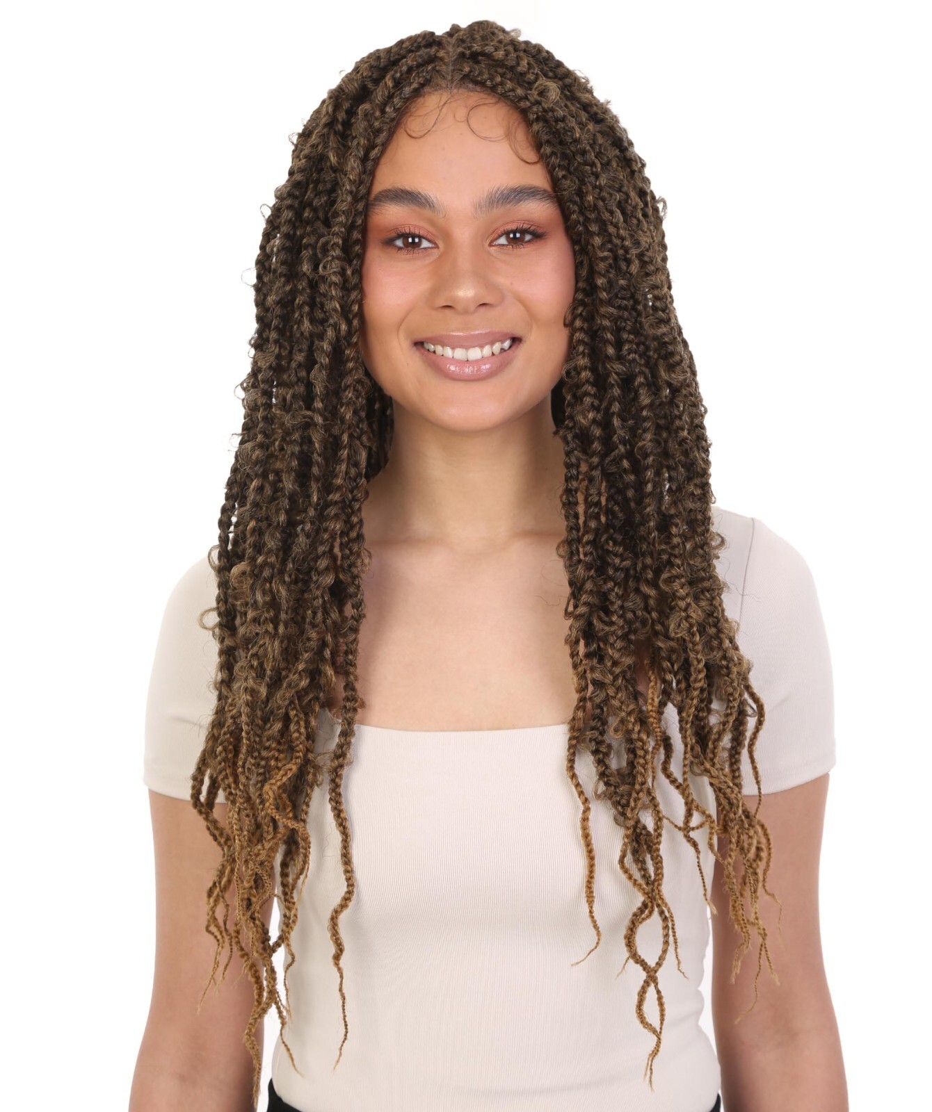 LUXLUXE Minia Curly Braid 27 inch Long 4X4 Hand Tied Lace Braid Braided BLB-0155