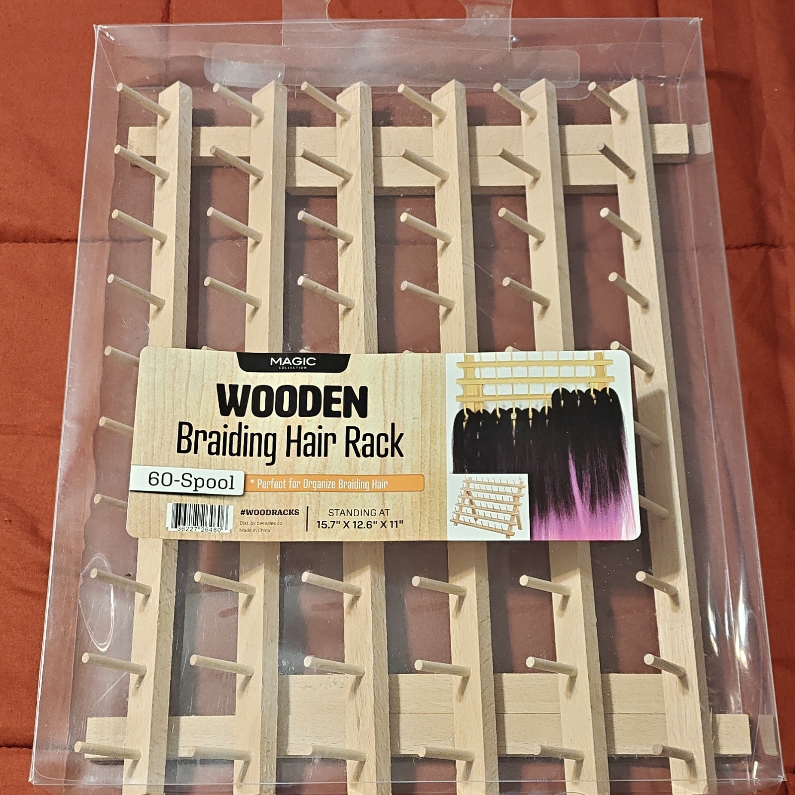 Magic Braiding Hair Rack 60-Spool 15.7 in Organizer for Hair Extensions