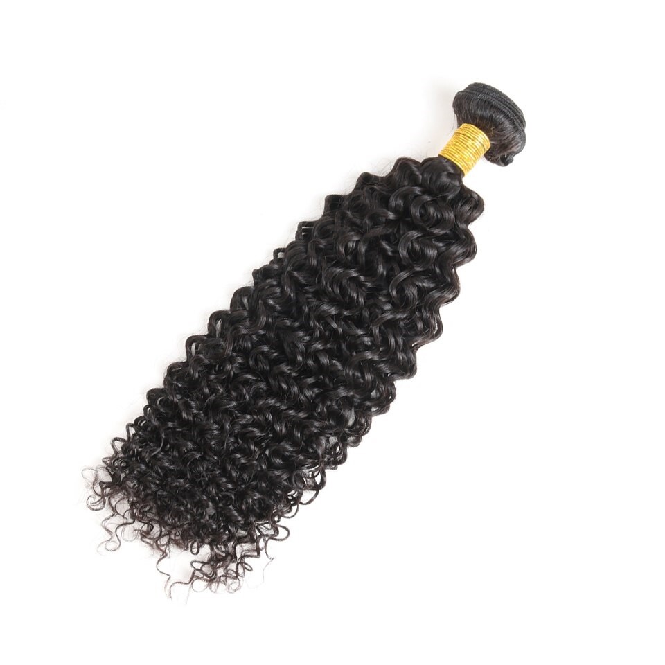 Jerry Curl unprocessed Virgin Brazilian Human Hair 1&3 Bundle natural color