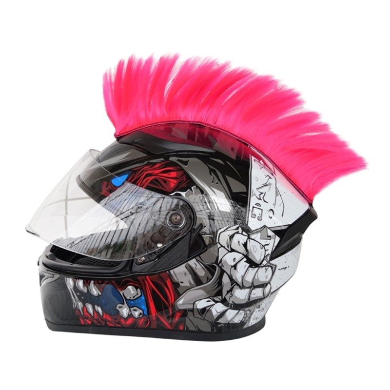 Universal Motorcycle Scooter Helmet Mohawk Wig Hair Motorbike Helmet Stickers