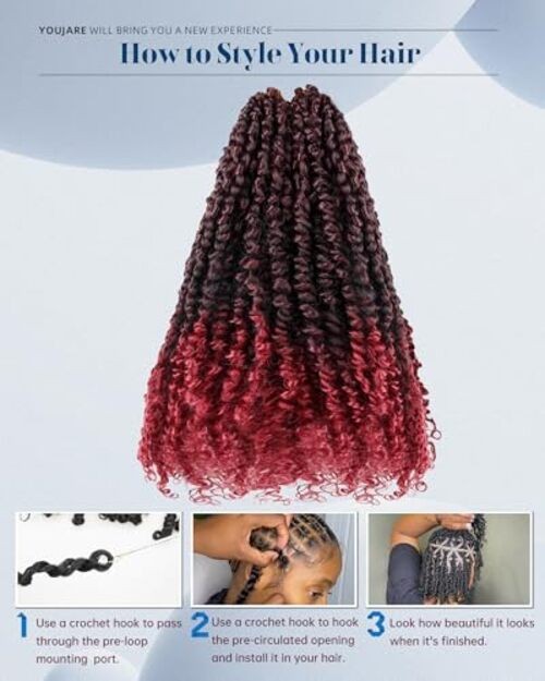 Pre-looped Passion Twist Crochet Hair 14 Inch 8 14 Inch (Pack of 8) TBug