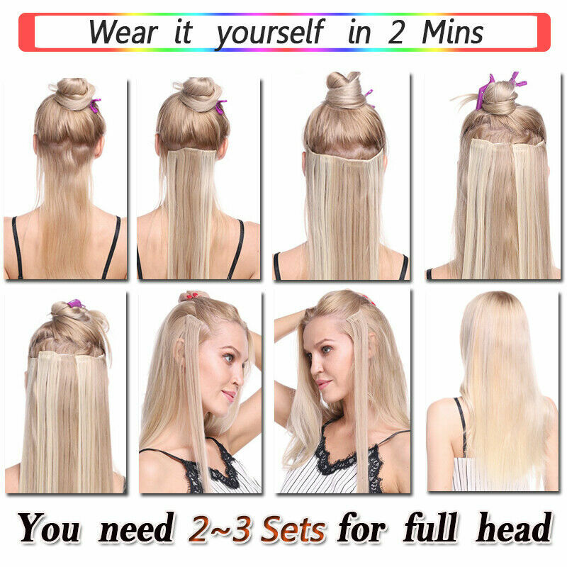 Clip In On Human Hair Extensions Double Weft Weaving Remy Indian Thick Clip Hair
