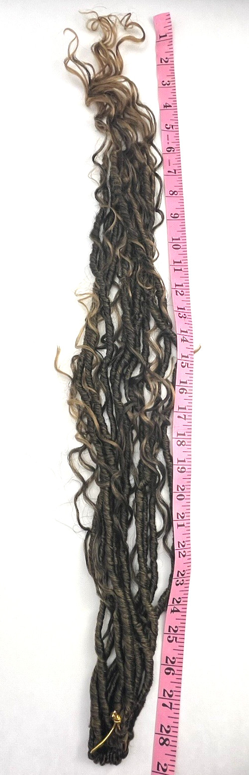 4-pk Faux Extensions Bohemian Curly Style Long 29″ Mixed Brown/Caramel Crochet