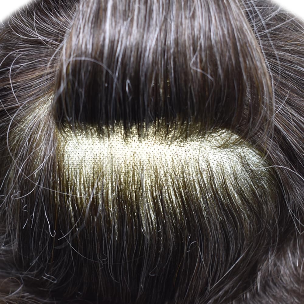 Natural Full French Lace Mens Toupee Hair Piece Replacement System for Mens Wig