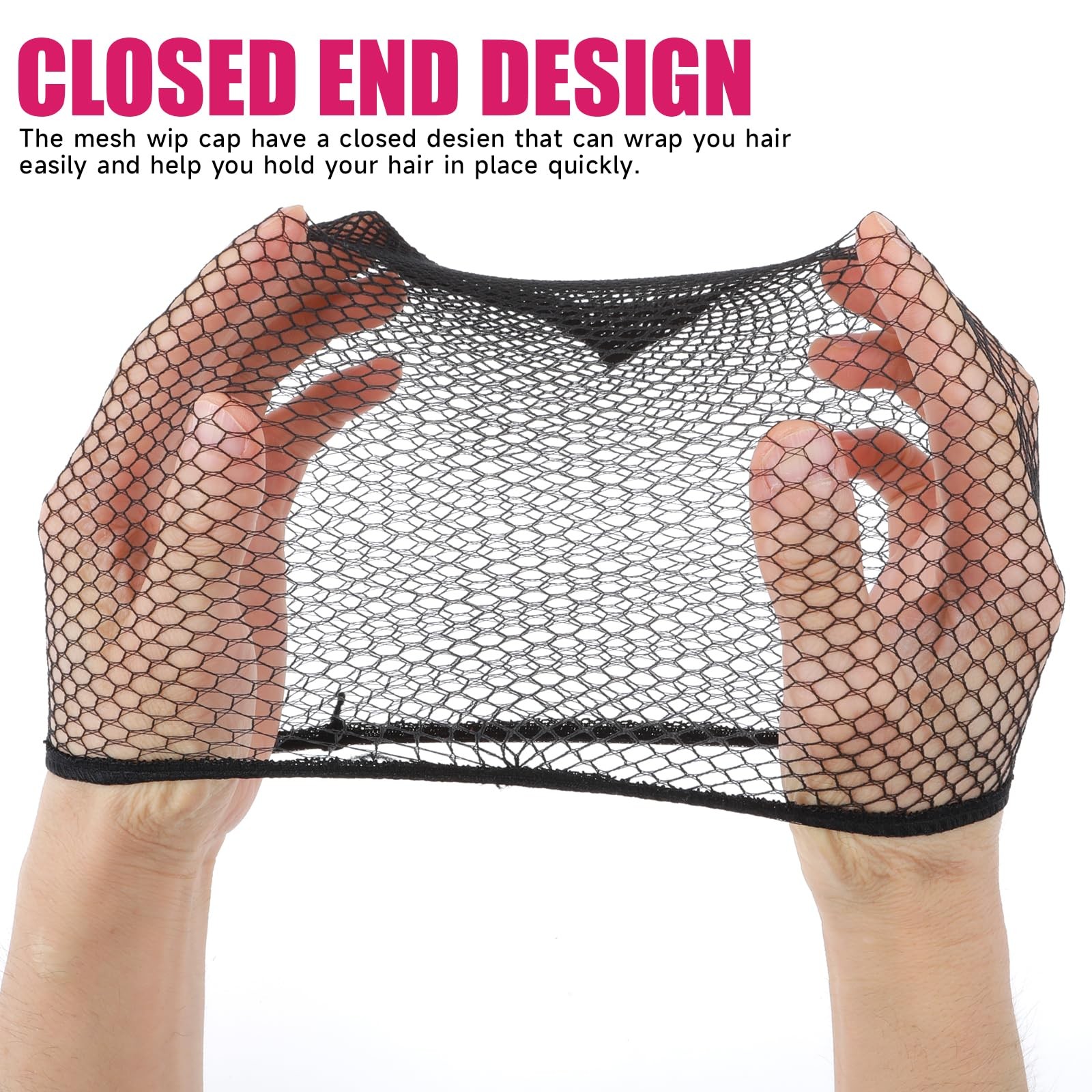 Mesh Wig Cap Crochet Net Black Hair Net for Women Men Sleeping Hairnet Cosplay