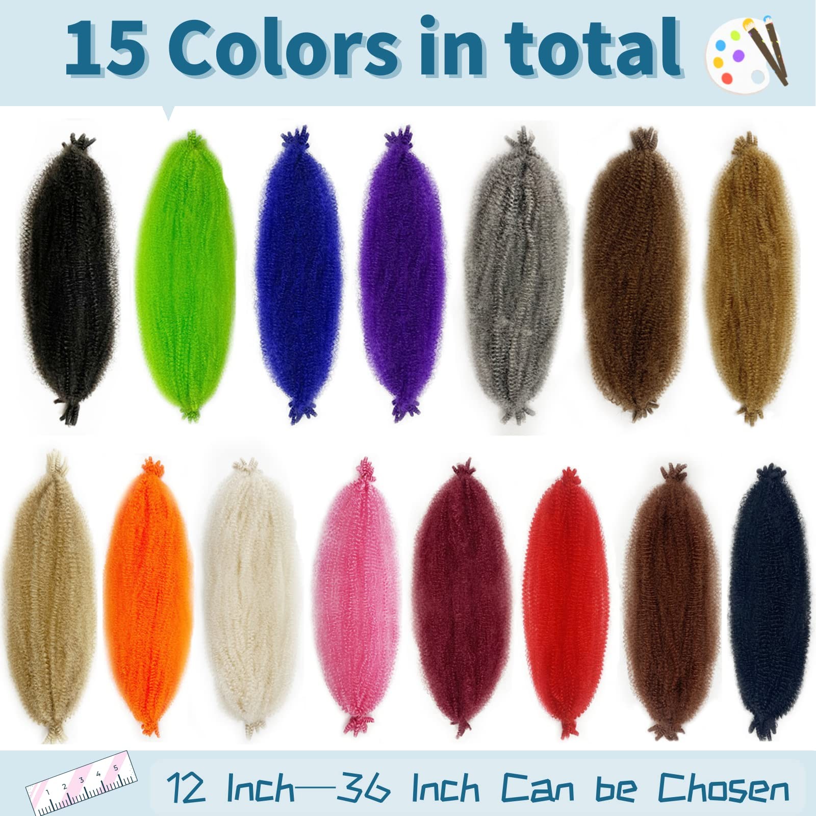 Springy Afro Twist Hair 36″ 8 Packs Red Marley Pre-fluffed Spring Twist