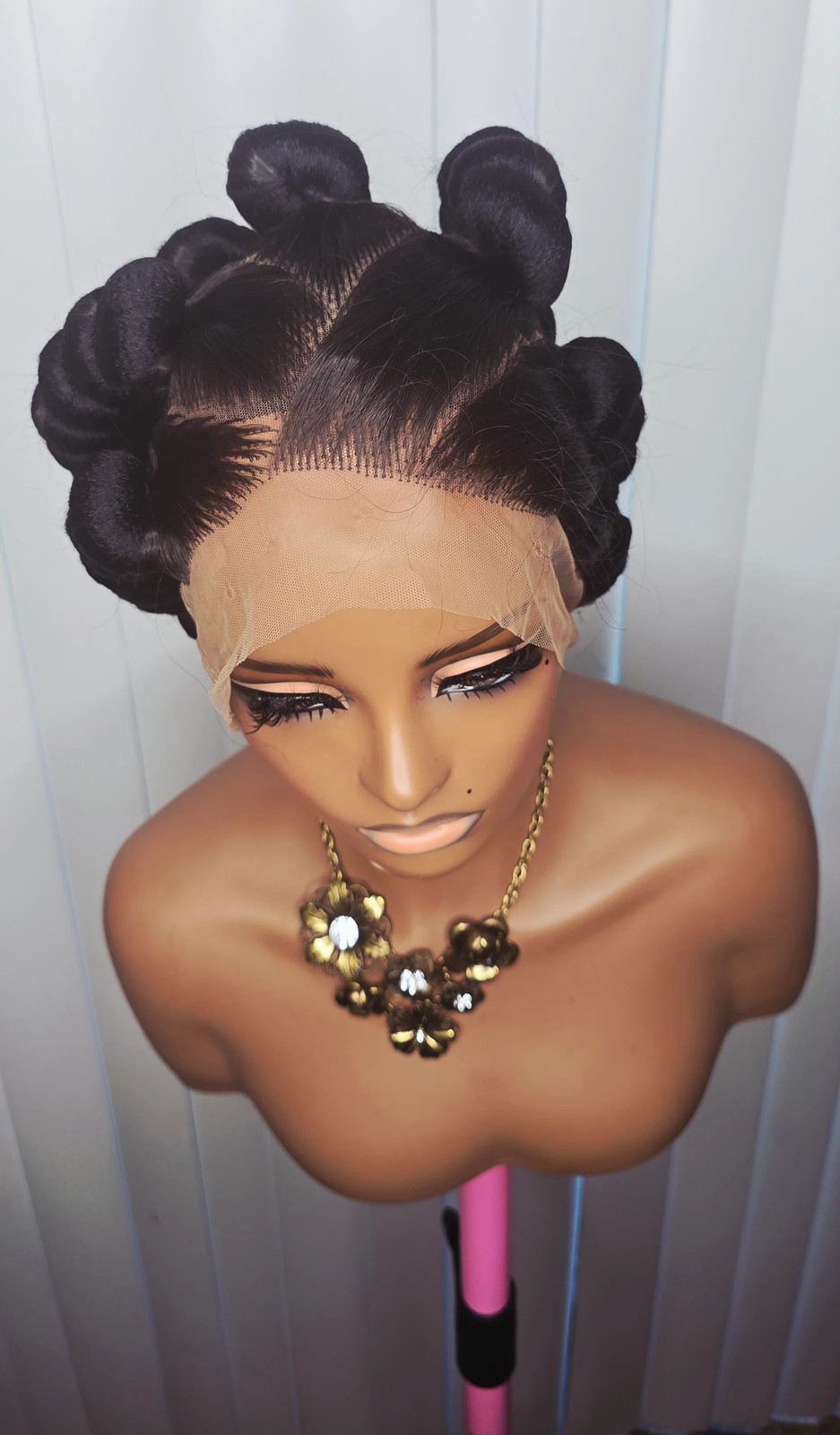 Black Packed Synthetic Braided Wig for Classic Ladies – Elegant and Durable