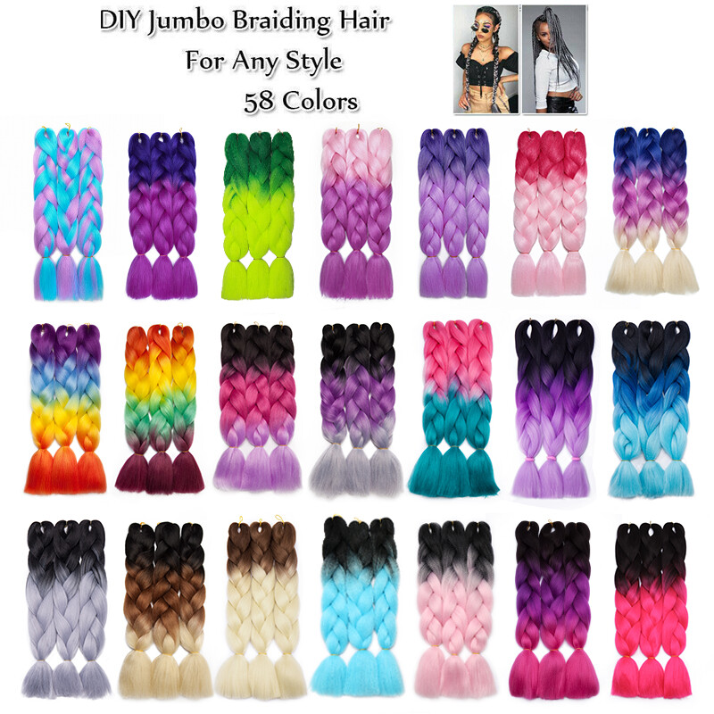 24″ Afro Box Braid Hairpieces Synthetic Jumbo Braiding Hair Extension Twist Hair