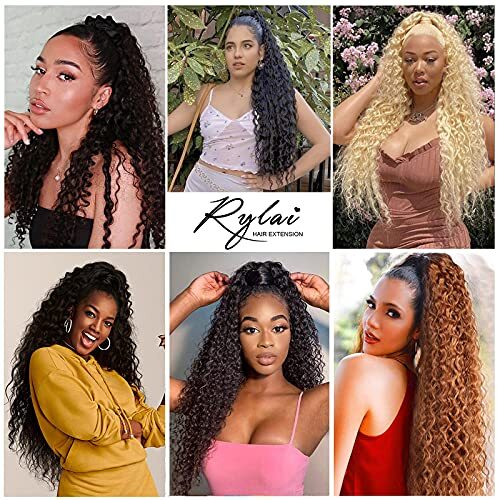 Brown Ponytail Extensions-Curly Drawstring 24 Inch (Pack of 1) #4 Curly
